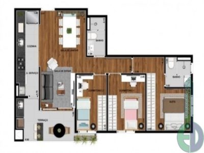 Apartamento, 3 quartos, 73 m² - Foto 2