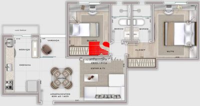 Apartamento, 2 quartos, 63 m² - Foto 3
