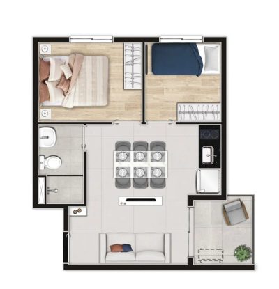 Apartamento, 2 quartos, 37 m² - Foto 4
