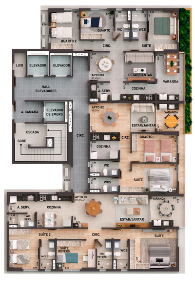Apartamento, 3 quartos, 82 m² - Foto 1