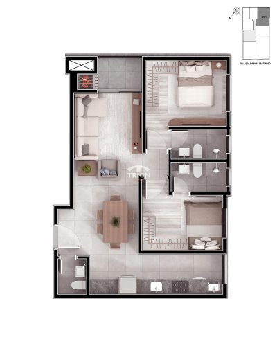 Apartamento, 2 quartos, 66 m² - Foto 3