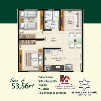 Apartamento, 2 quartos, 53 m² - Foto 1