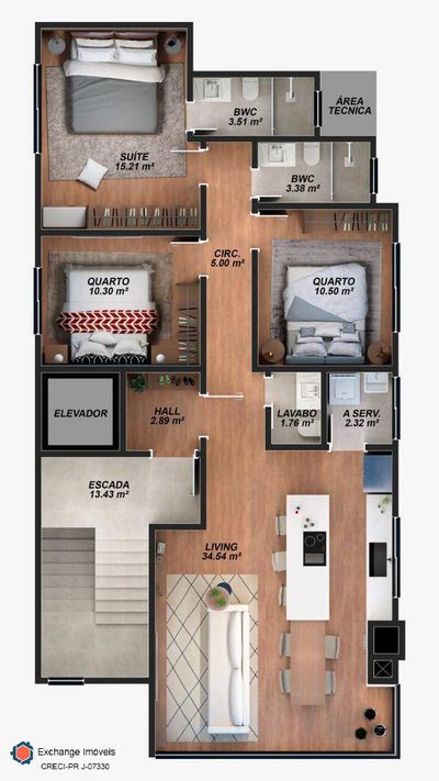 Apartamento, 3 quartos, 100 m² - Foto 4