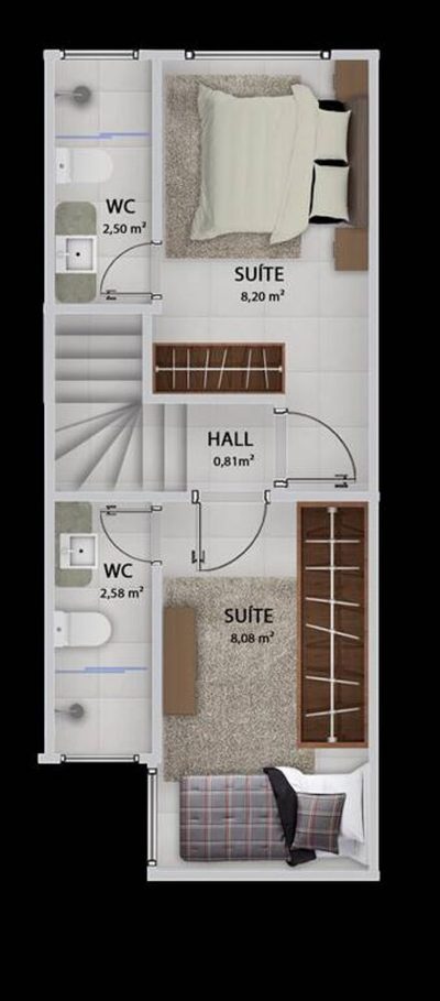 Sobrado, 2 quartos, 55 m² - Foto 2
