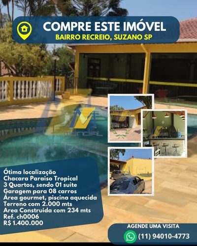 Chácara, 3 quartos, 414 m² - Foto 1