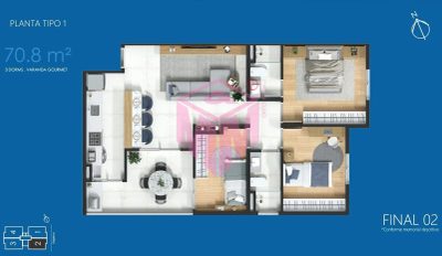 Apartamento, 3 quartos, 70 m² - Foto 3