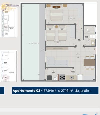 Apartamento, 2 quartos, 57 m² - Foto 2