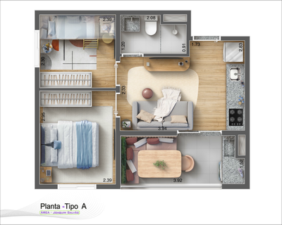 Casa, 1 quarto, 36 m² - Foto 2
