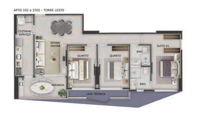 Apartamento, 3 quartos, 121 m² - Foto 1