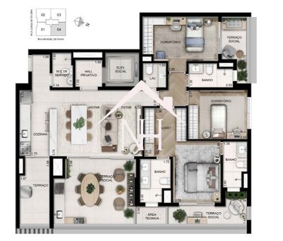 Cobertura, 4 quartos, 239 m² - Foto 2