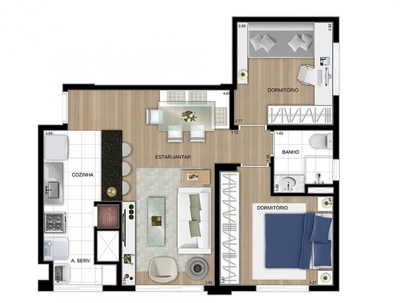 Apartamento, 2 quartos, 54 m² - Foto 3