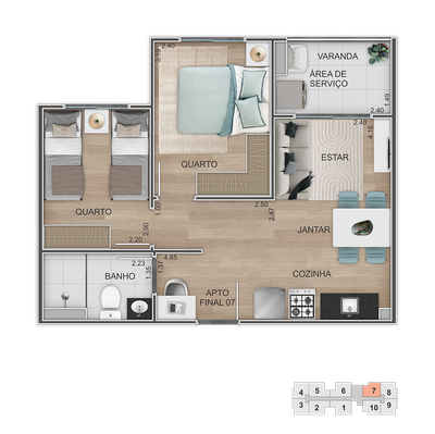 Apartamento, 2 quartos, 40 m² - Foto 5