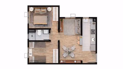 Apartamento, 2 quartos, 45 m² - Foto 1