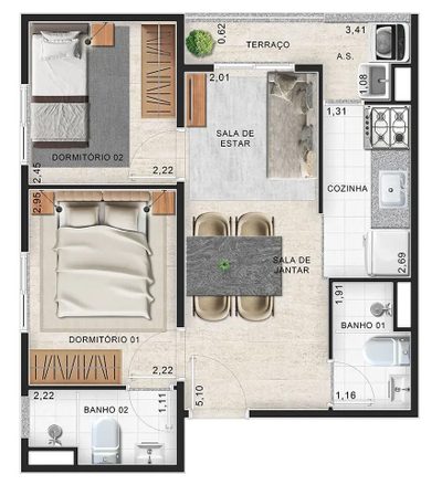 Apartamento, 2 quartos, 37 m² - Foto 5