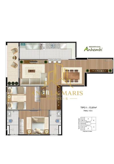 Apartamento, 2 quartos, 74 m² - Foto 3