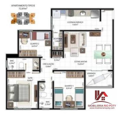 Apartamento, 3 quartos, 72 m² - Foto 2