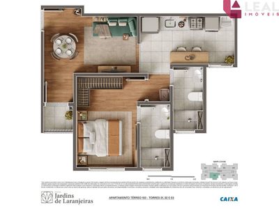 Apartamento, 1 quarto, 46 m² - Foto 2