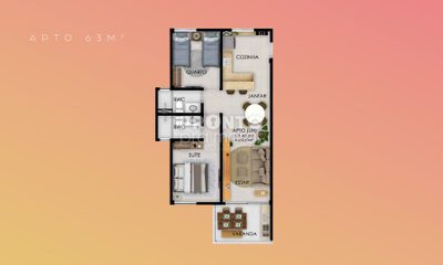 Apartamento, 3 quartos, 63 m² - Foto 1