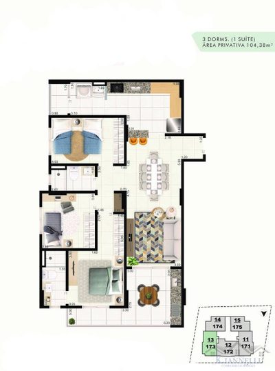 Apartamento, 3 quartos, 100 m² - Foto 4