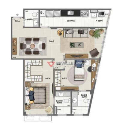 Apartamento, 2 quartos, 73 m² - Foto 3