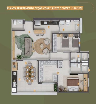 Apartamento, 3 quartos, 110 m² - Foto 2
