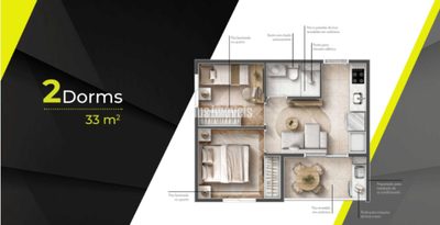 Apartamento, 2 quartos, 33 m² - Foto 1
