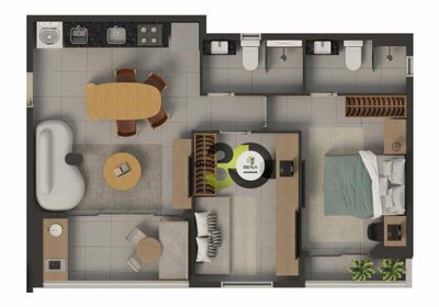 Apartamento, 2 quartos, 58 m² - Foto 2