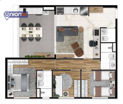 Apartamento, 2 quartos, 53 m² - Foto 1