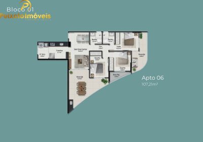 Apartamento, 3 quartos, 107 m² - Foto 1