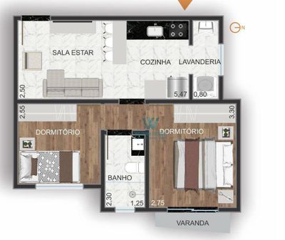 Apartamento, 2 quartos, 43 m² - Foto 5