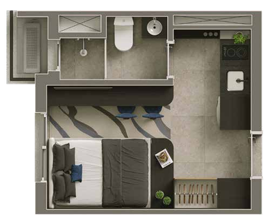 Apartamento, 1 quarto, 32 m² - Foto 2