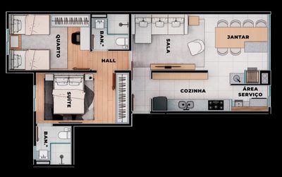 Apartamento, 2 quartos, 65 m² - Foto 2
