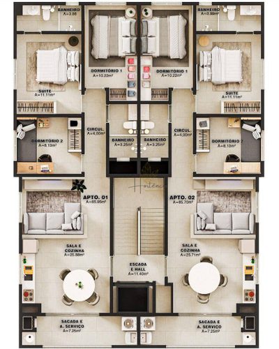 Apartamento, 3 quartos, 85 m² - Foto 2