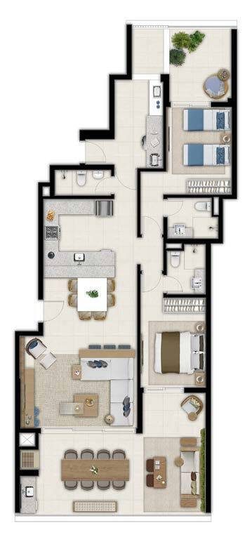 Apartamento, 3 quartos, 140 m² - Foto 3