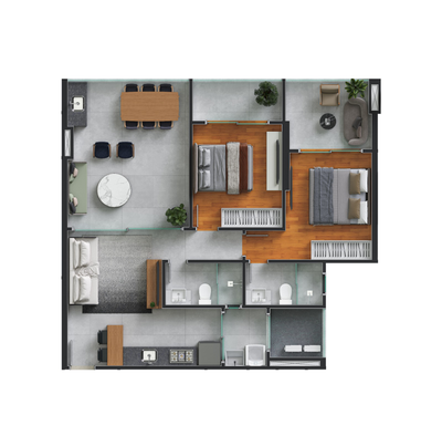 Apartamento, 2 quartos, 83 m² - Foto 2