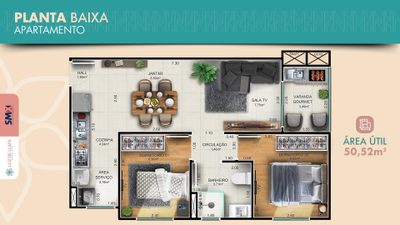 Apartamento, 2 quartos, 50 m² - Foto 4