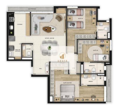 Apartamento, 3 quartos, 116 m² - Foto 2