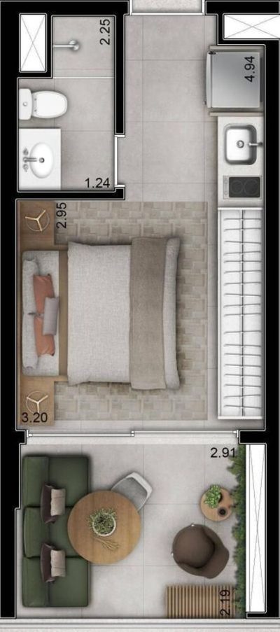 Apartamento, 1 quarto, 30 m² - Foto 2