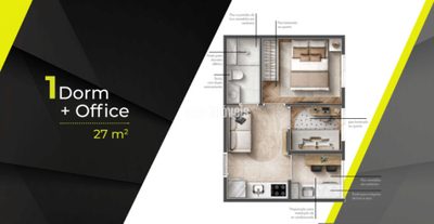 Apartamento, 1 quarto, 27 m² - Foto 1
