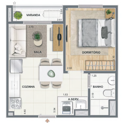 Apartamento, 1 quarto, 32 m² - Foto 4