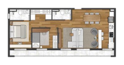 Apartamento, 2 quartos, 44 m² - Foto 1