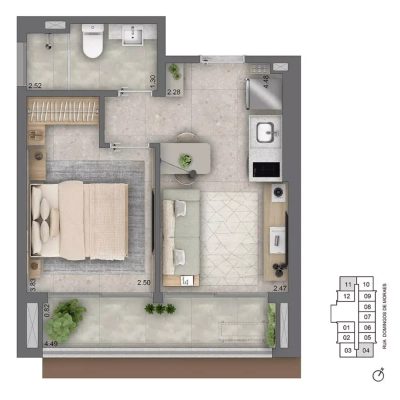 Apartamento, 1 quarto, 35 m² - Foto 4
