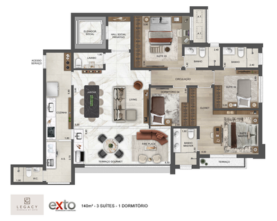 Apartamento, 4 quartos, 140 m² - Foto 4
