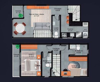 Casa, 2 quartos, 74 m² - Foto 1