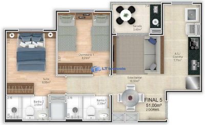 Apartamento, 3 quartos, 69 m² - Foto 4