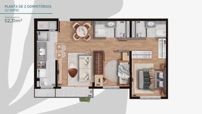 Apartamento, 2 quartos, 52 m² - Foto 1