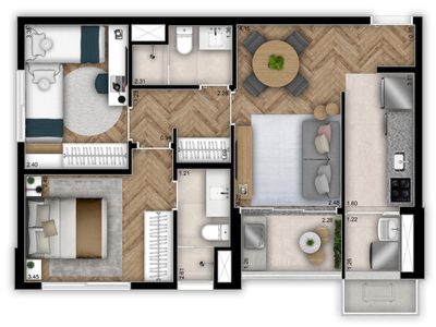 Apartamento, 2 quartos, 61 m² - Foto 4
