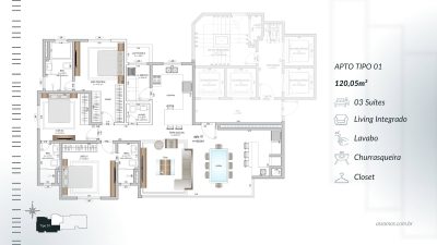 Apartamento, 3 quartos, 126 m² - Foto 3
