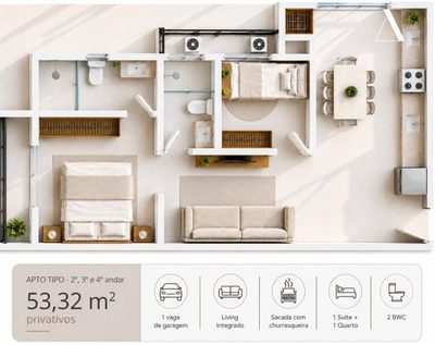 Apartamento, 2 quartos, 65 m² - Foto 3