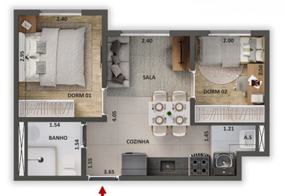 Apartamento, 2 quartos, 32 m² - Foto 1